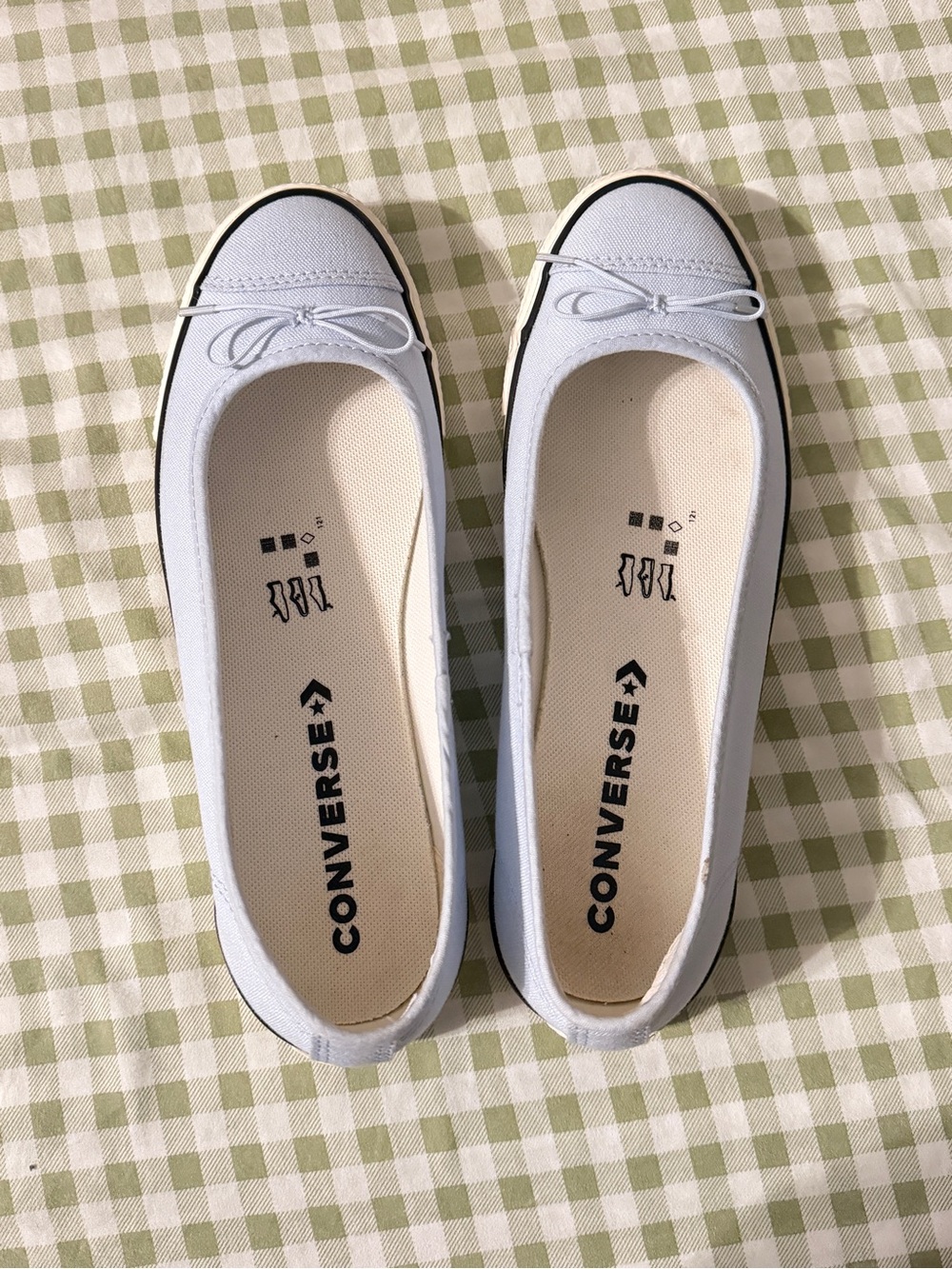 Converse Light Blue Canvas Ballet Flats with Bow Accent
